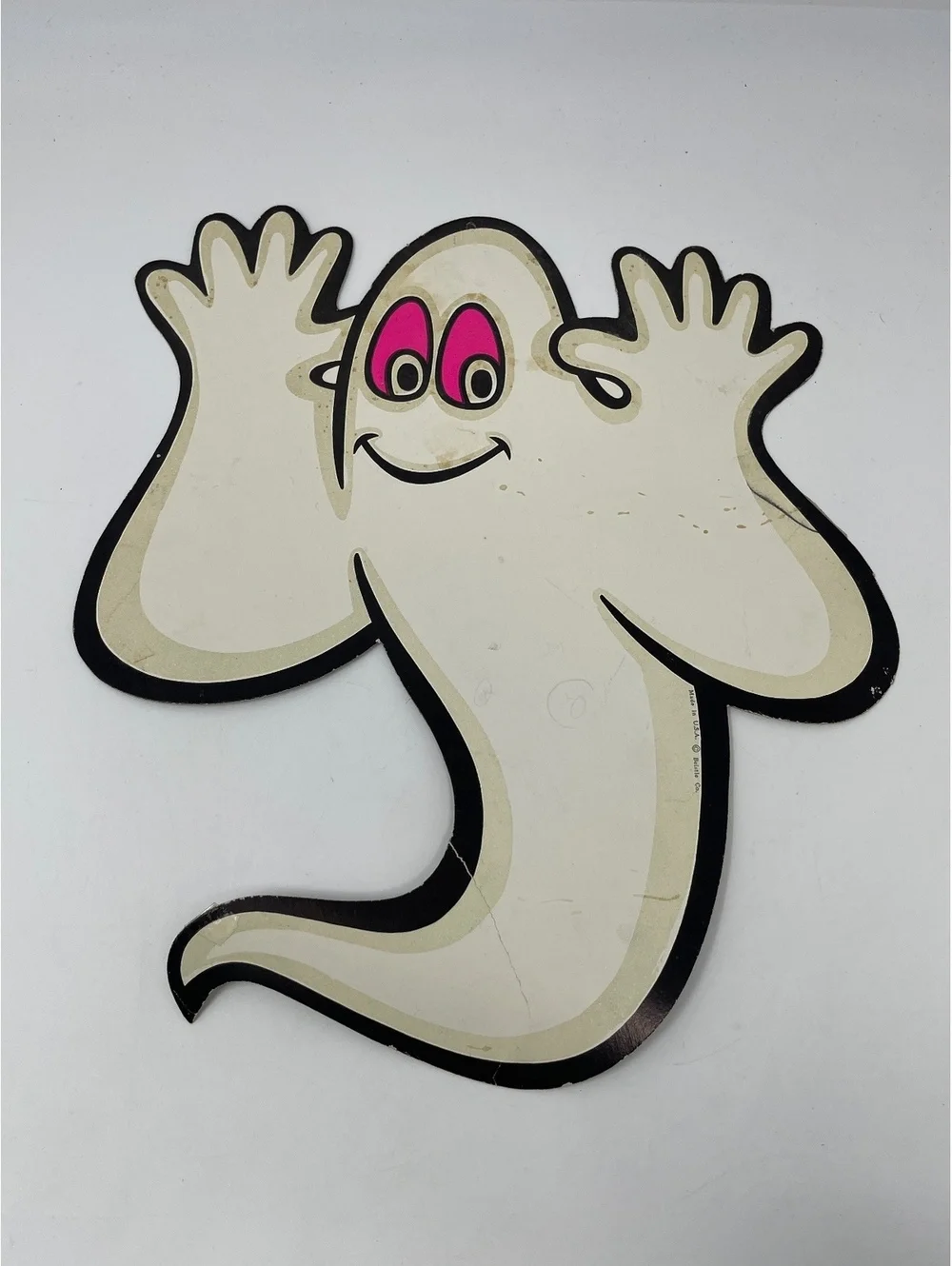 Vintage Beistle Halloween Ghost Paper Die Cut Window Wall Cutouts Set of 3 Pink